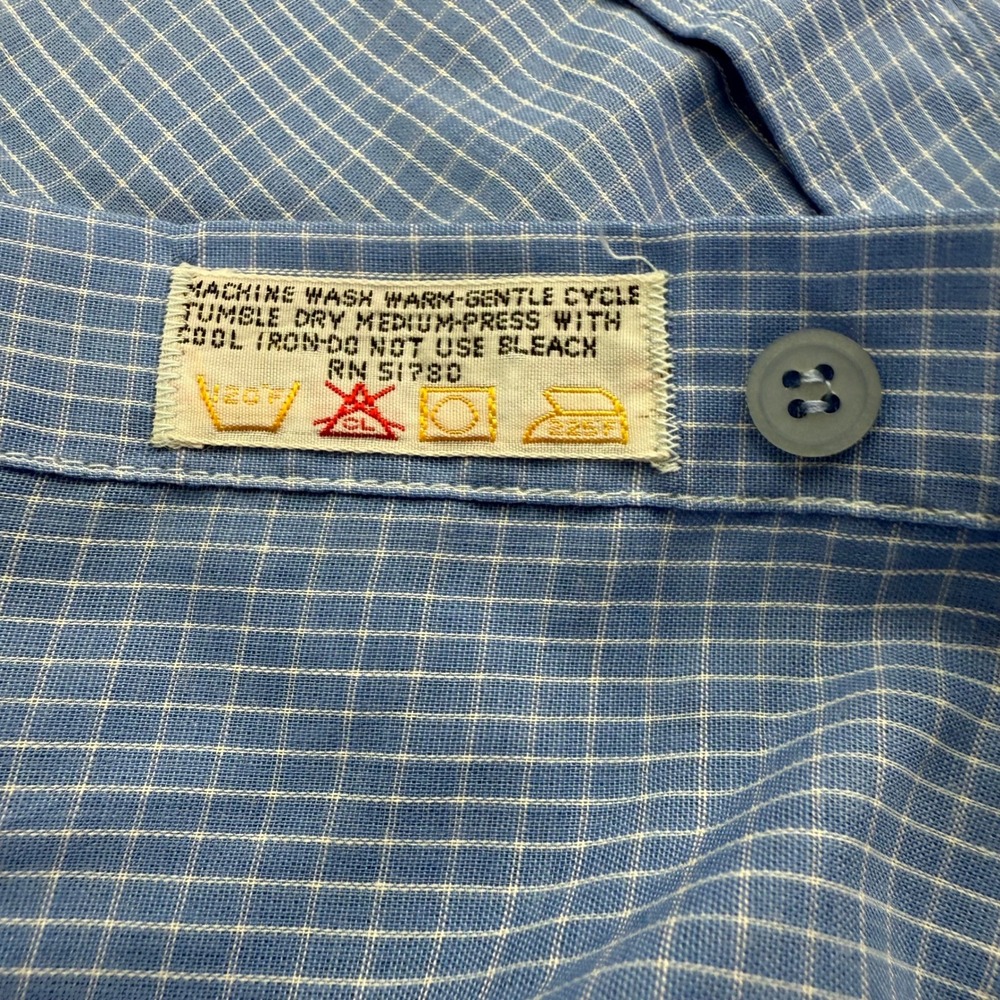 Nemesis Dress Shirt Mens 17 35-36 Blue White Windowpane Check Long Sleeve - Picture 4 of 15